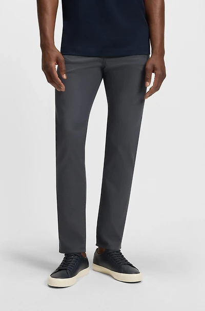 Delaware slim-fit trousers patterned stretch cotton