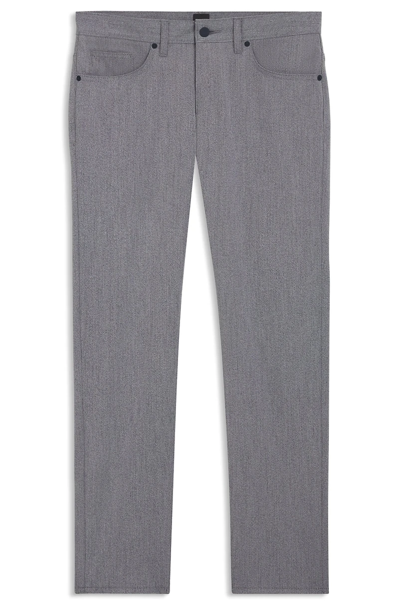 Delaware slim-fit trousers wrinkle-resistant dobby