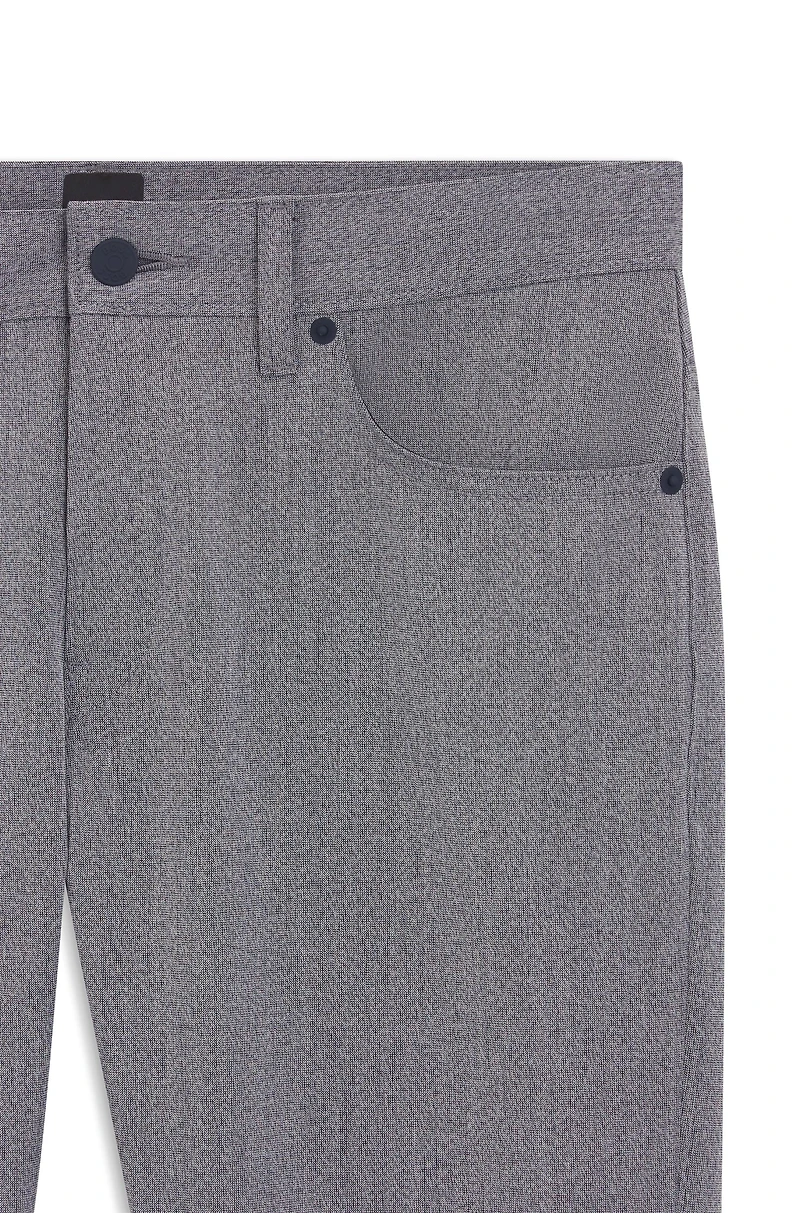 Delaware slim-fit trousers wrinkle-resistant dobby