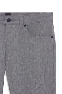 Delaware slim-fit trousers wrinkle-resistant dobby