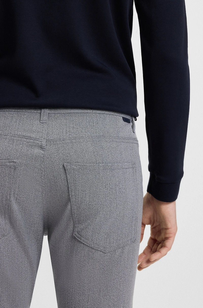 Delaware slim-fit trousers wrinkle-resistant dobby