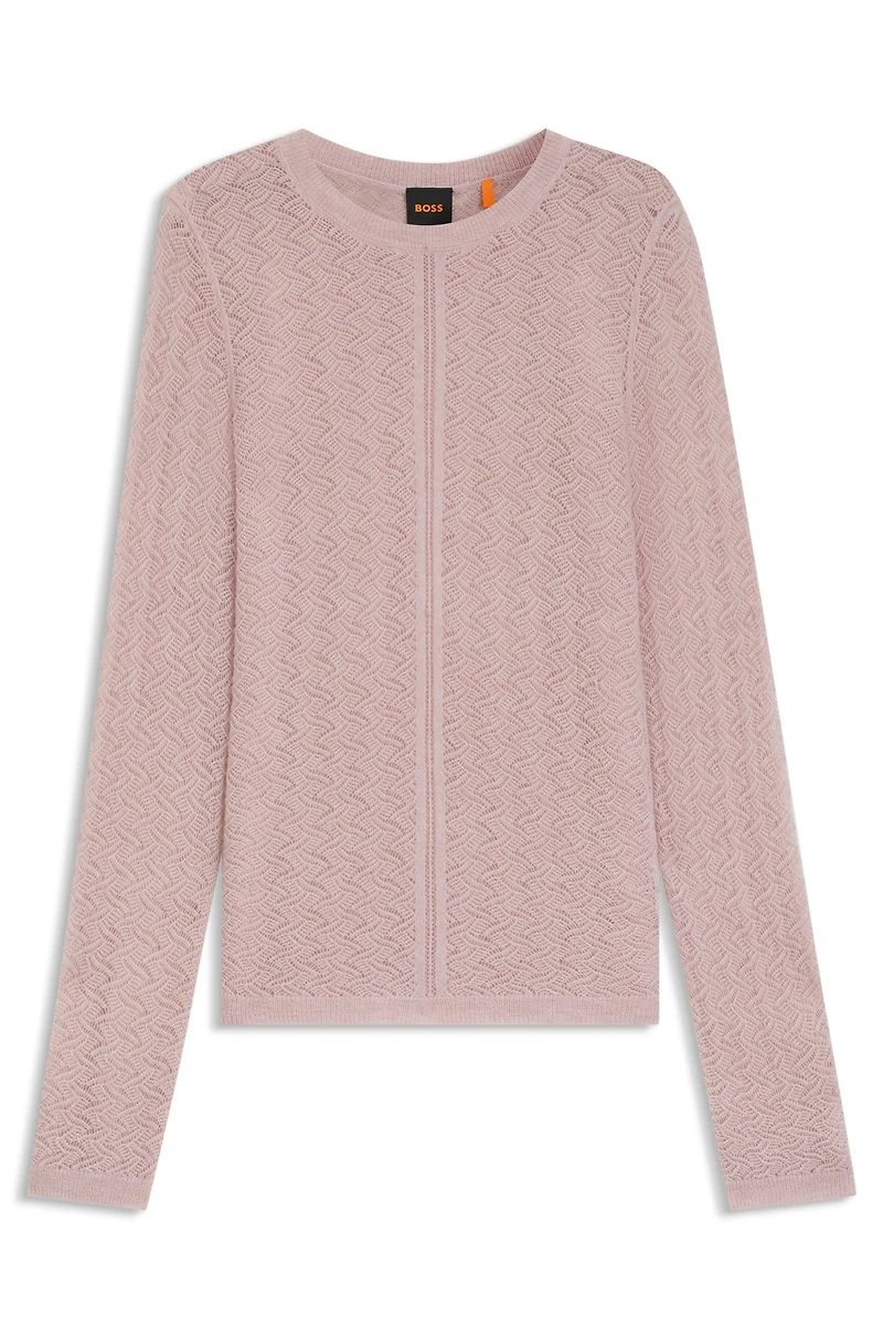 Fine-gauge sweater with knitted structure
