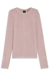 Fine-gauge sweater with knitted structure