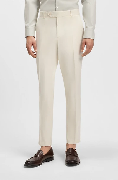 Machine-washable tapered-fit trousers stretch fabric