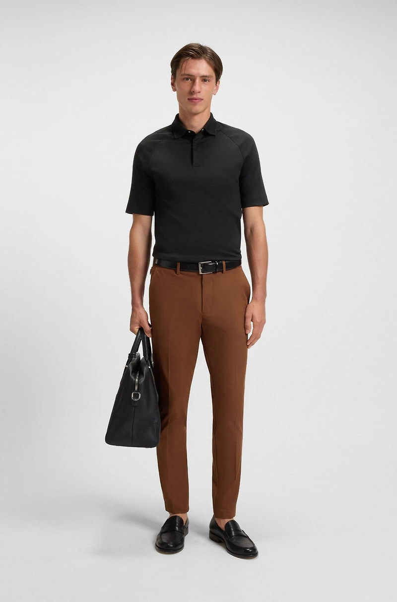 Regular-fit polo shirt with covered placket
