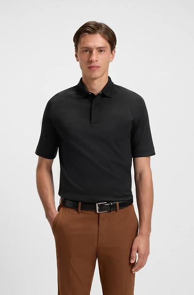 Regular-fit polo shirt with covered placket