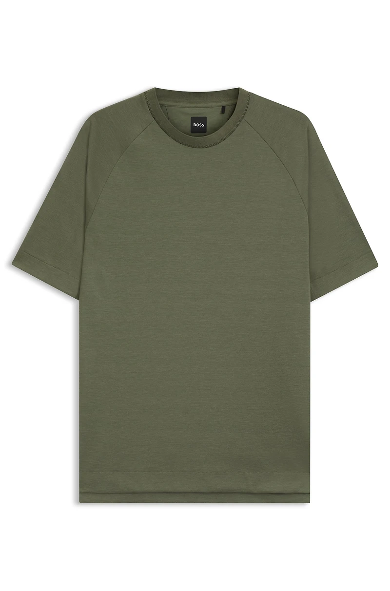 Regular-fit T-shirt mercerized stretch fabric