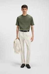 Regular-fit T-shirt mercerized stretch fabric