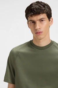 Regular-fit T-shirt mercerized stretch fabric