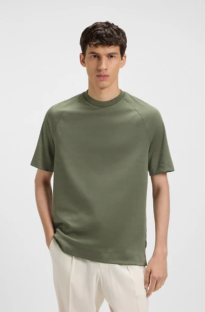 Regular-fit T-shirt mercerized stretch fabric