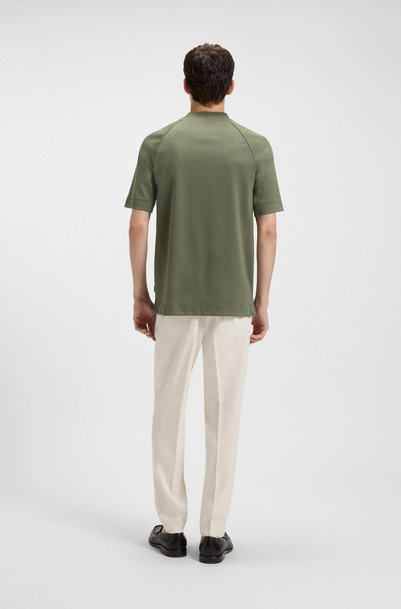 Regular-fit T-shirt mercerized stretch fabric
