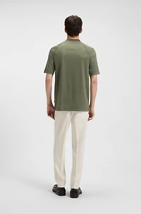 Regular-fit T-shirt mercerized stretch fabric