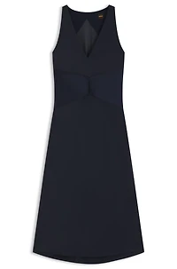 Crinkle-satin dress with gathered front