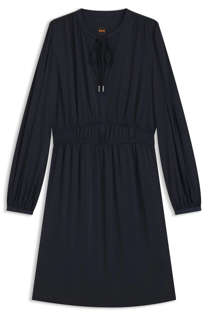 Crinkle-satin mini dress with gathered details