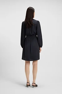 Crinkle-satin mini dress with gathered details