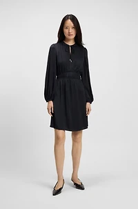 Crinkle-satin mini dress with gathered details