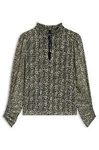 Relaxed-fit blouse printed seersucker