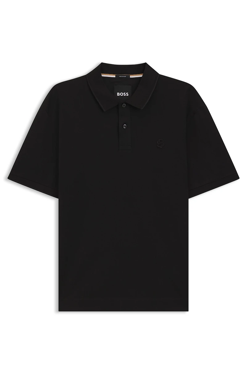 Cotton-piqué polo shirt with Double B monogram