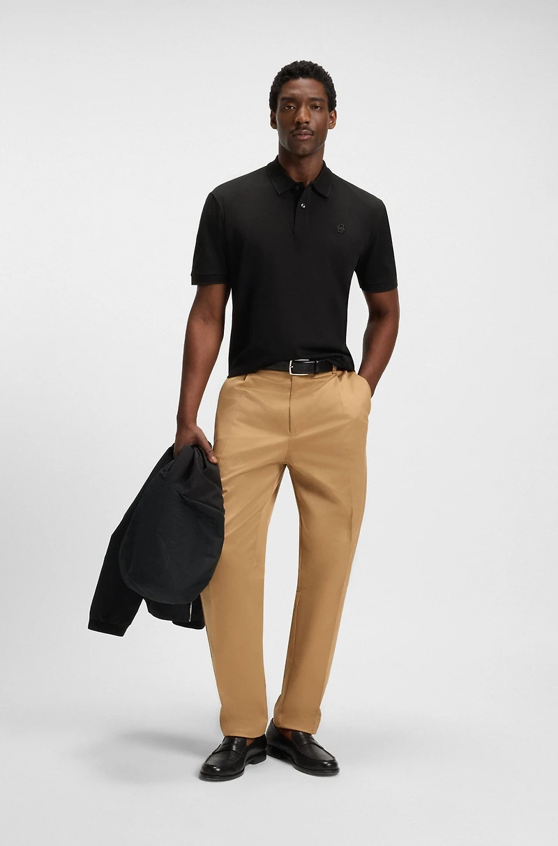 Cotton-piqué polo shirt with Double B monogram