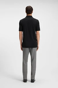 Piqué polo shirt with zip neck