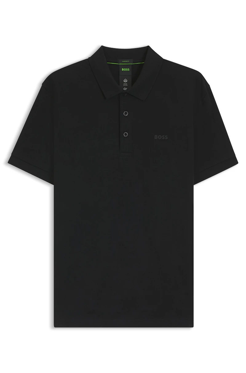Cotton polo shirt with jacquard body-mapping