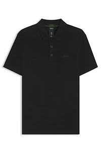 Cotton polo shirt with jacquard body-mapping