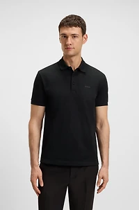 Cotton polo shirt with jacquard body-mapping