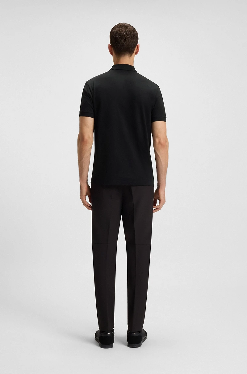 Cotton polo shirt with jacquard body-mapping