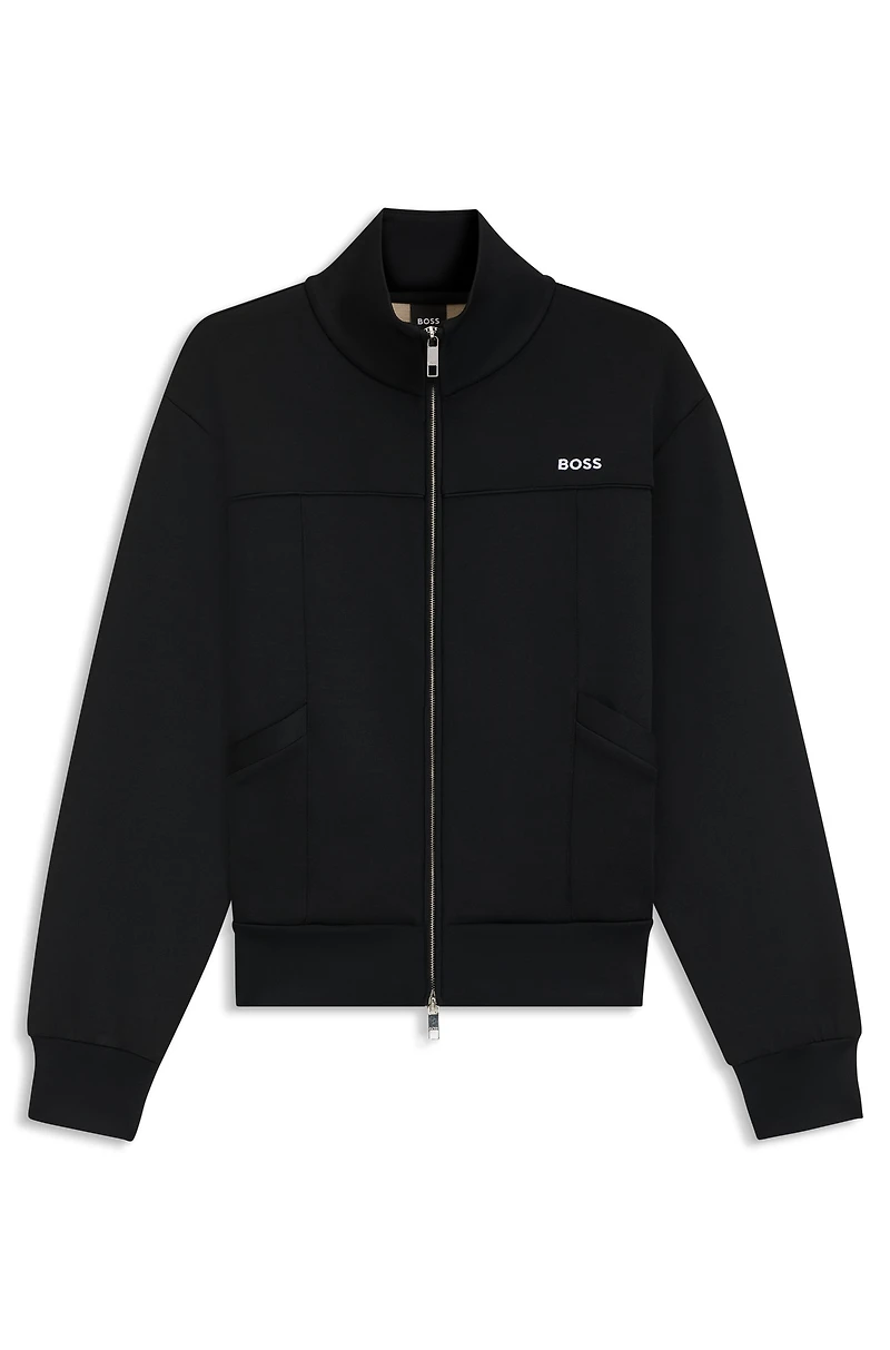 Zip-up sweatshirt with contrast logo