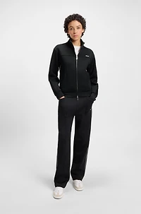Zip-up sweatshirt with contrast logo