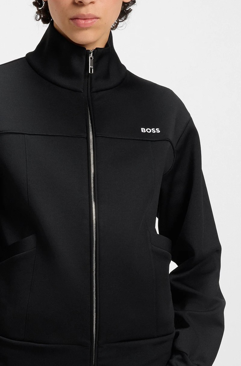 Zip-up sweatshirt with contrast logo