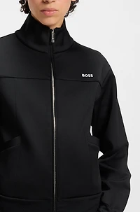Zip-up sweatshirt with contrast logo