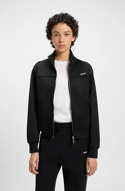 Zip-up sweatshirt with contrast logo