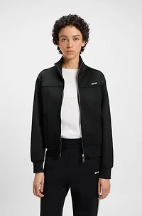 Zip-up sweatshirt with contrast logo