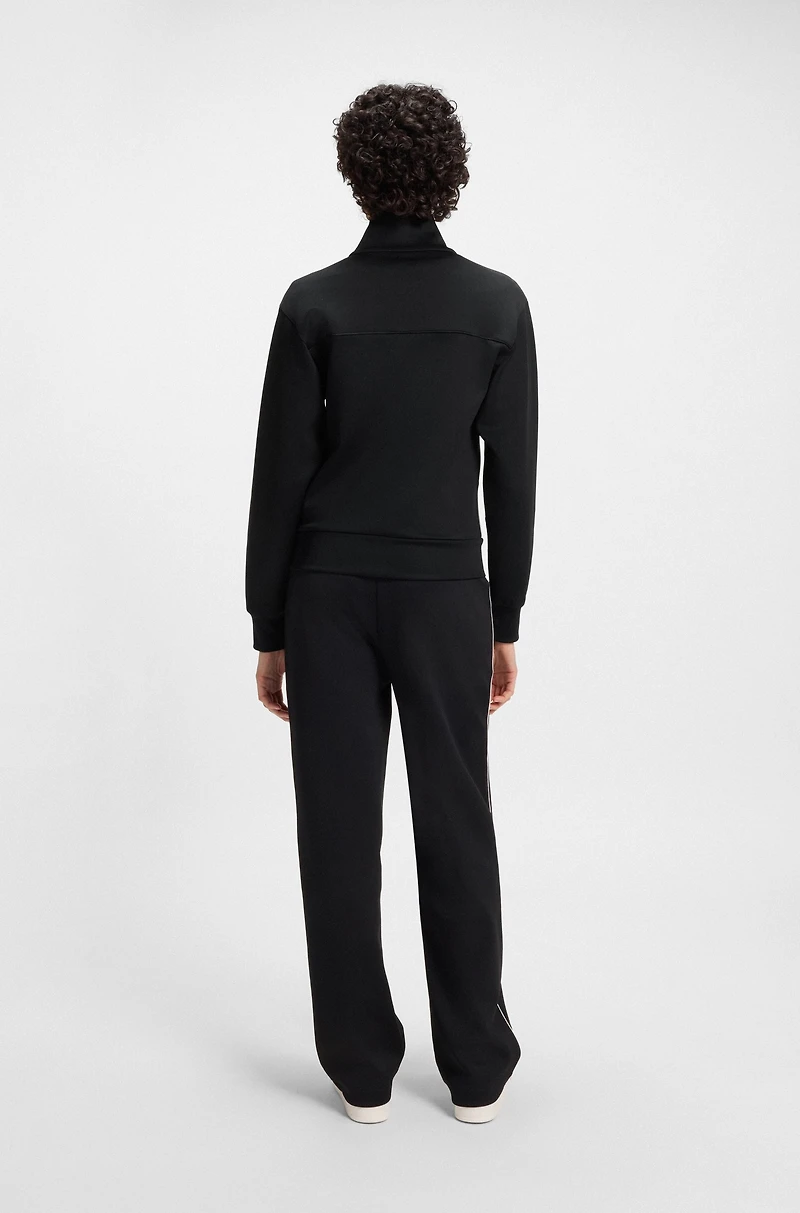 Zip-up sweatshirt with contrast logo