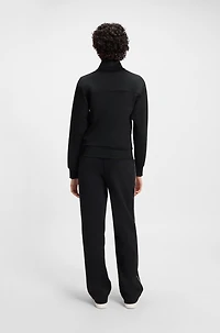 Zip-up sweatshirt with contrast logo