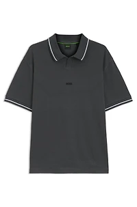 Relaxed-fit polo shirt cotton with mesh pattern