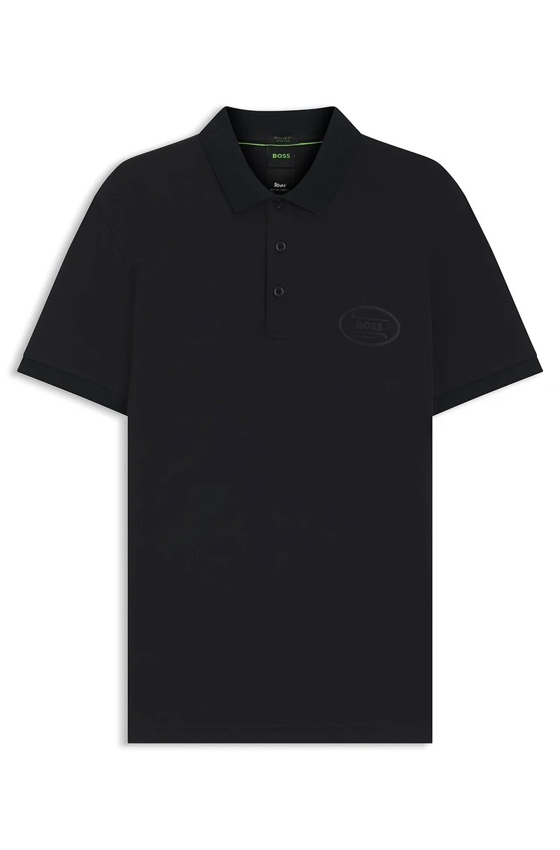Polo shirt moisture-wicking stretch piqu