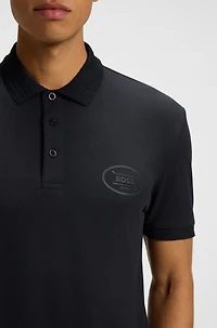 Polo shirt moisture-wicking stretch piqu