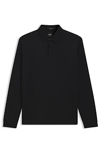 Mercerised-cotton polo shirt with plain collar