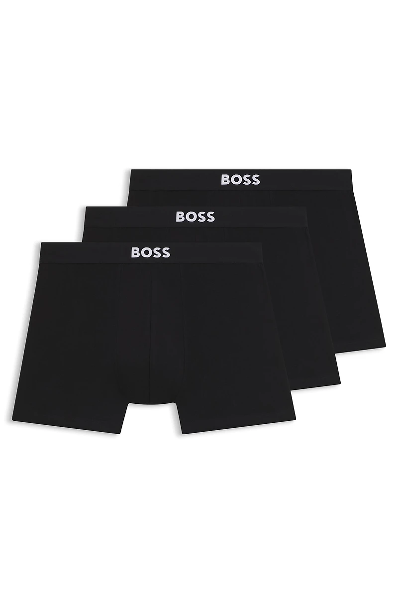 Two-pack of stretch-cotton boxer briefs with logo waistbands
