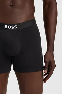 Two-pack of stretch-cotton boxer briefs with logo waistbands