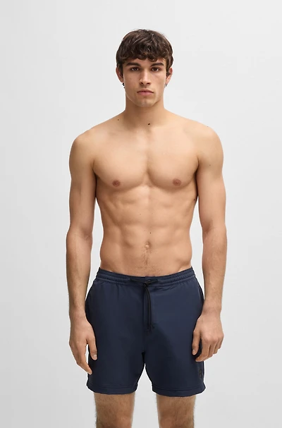 Packable swim shorts with logo badge