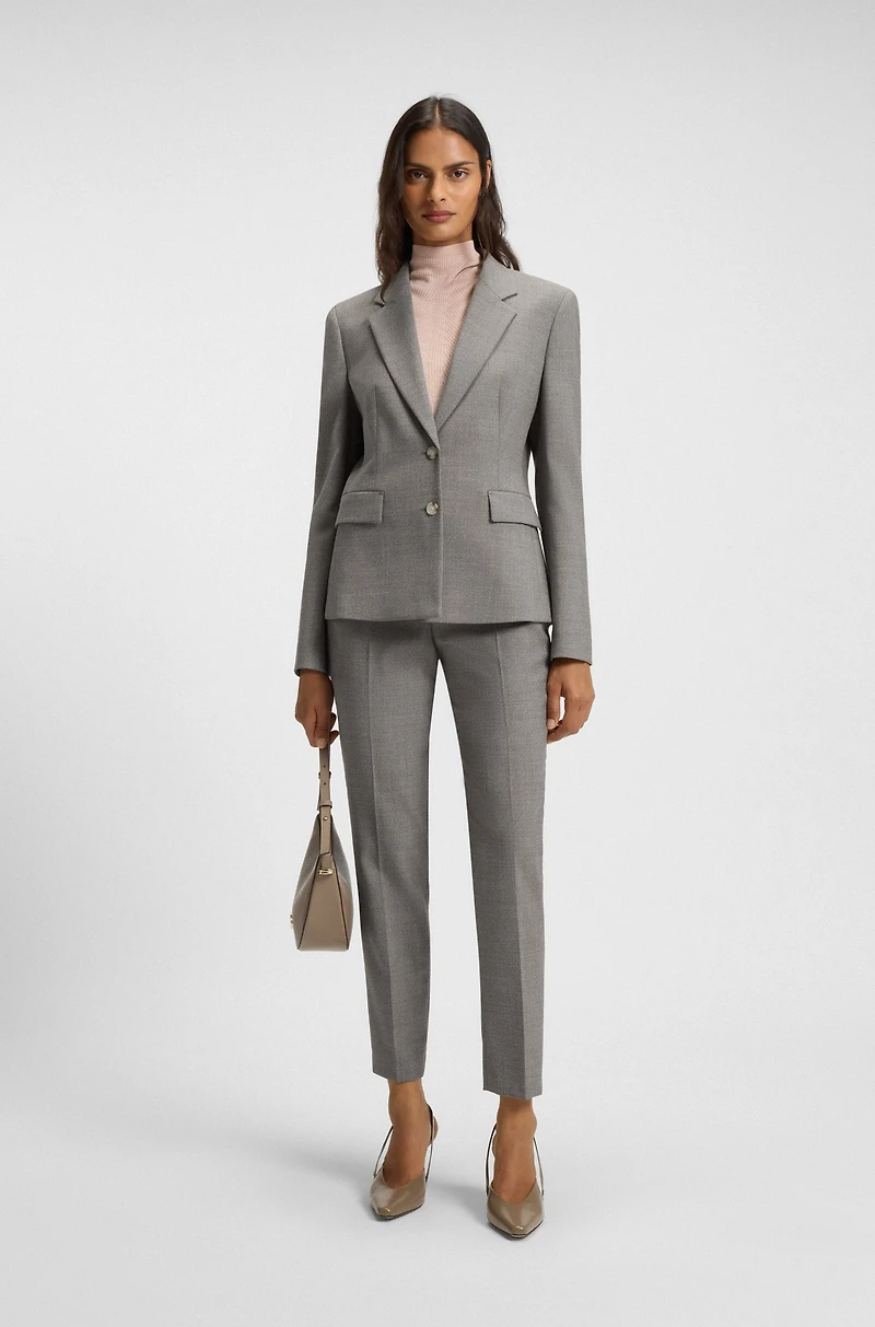 Slim-fit blazer a patterned wool blend