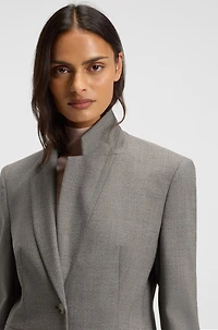 Slim-fit blazer a patterned wool blend