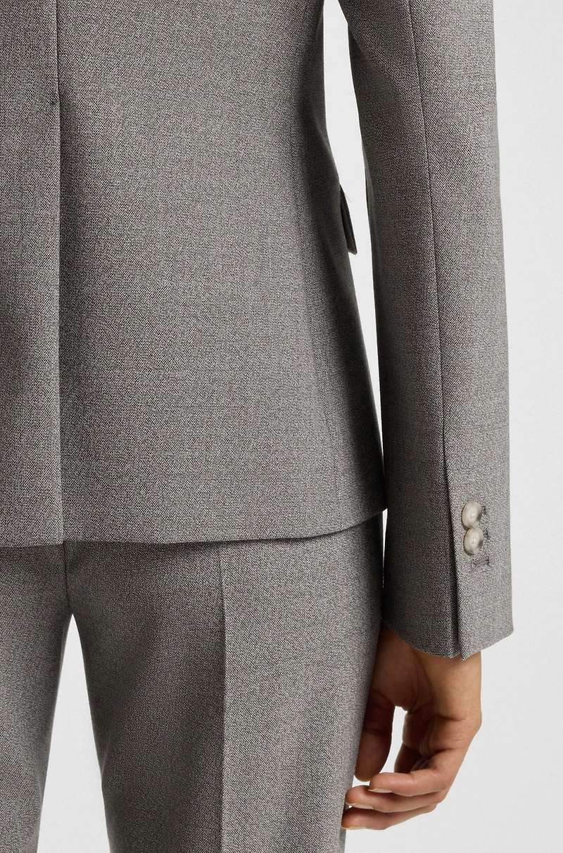 Slim-fit blazer a patterned wool blend