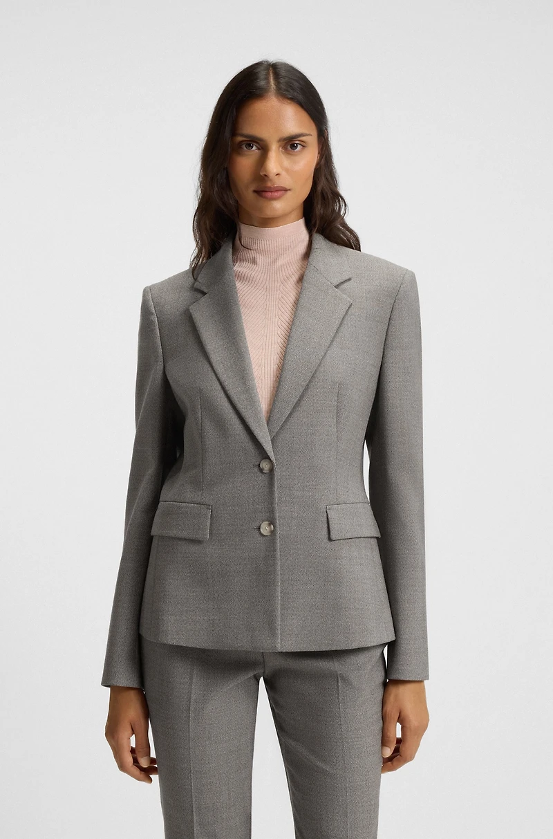 Slim-fit blazer a patterned wool blend