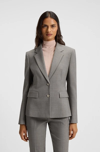 Slim-fit blazer a patterned wool blend