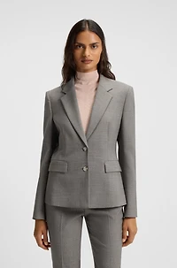 Slim-fit blazer a patterned wool blend