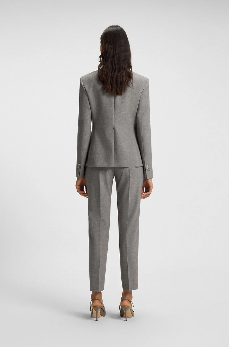 Slim-fit blazer a patterned wool blend